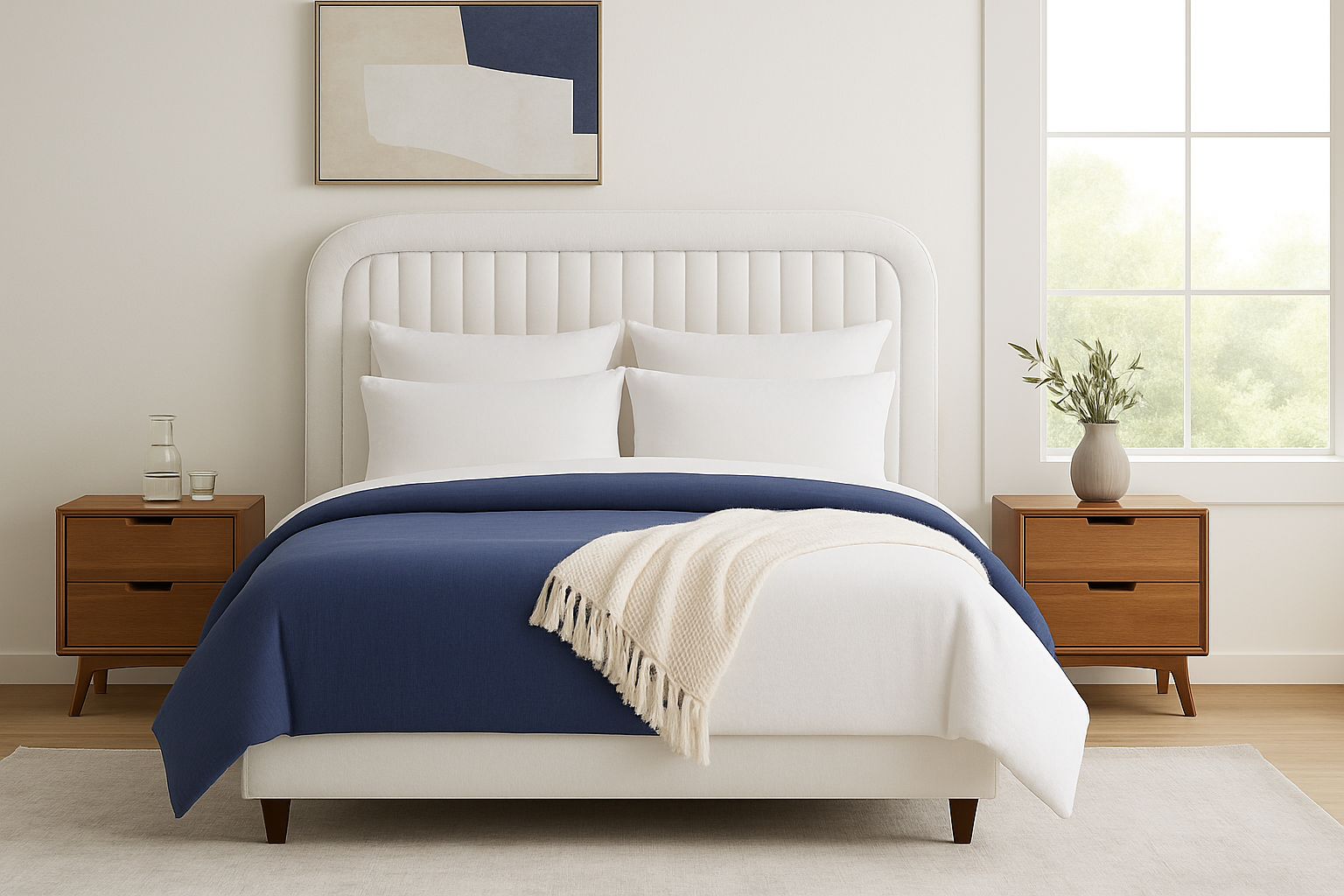 TUCKERED (AUSSIE MADE) UPHOLSTERED BEDROOM COLLECTION – ASSORTED FABRICS AND COLOURS - STARTING FROM $399