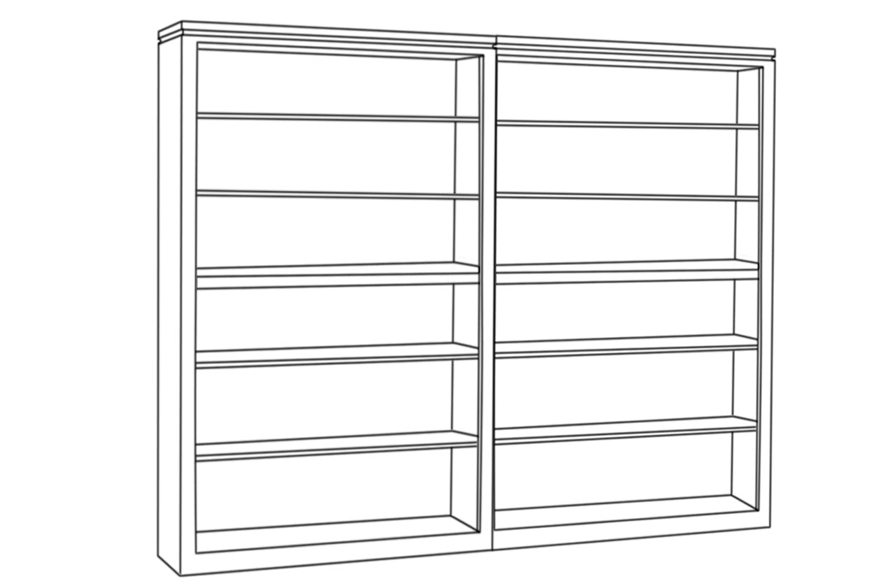 TINA STANDARD BOOKCASE (AUSSIE MADE) WITH GROOVED TOP - 2100(H) X 2400(W) - TASSIE OAK (2 SECTIONS) - ASSORTED COLOURS