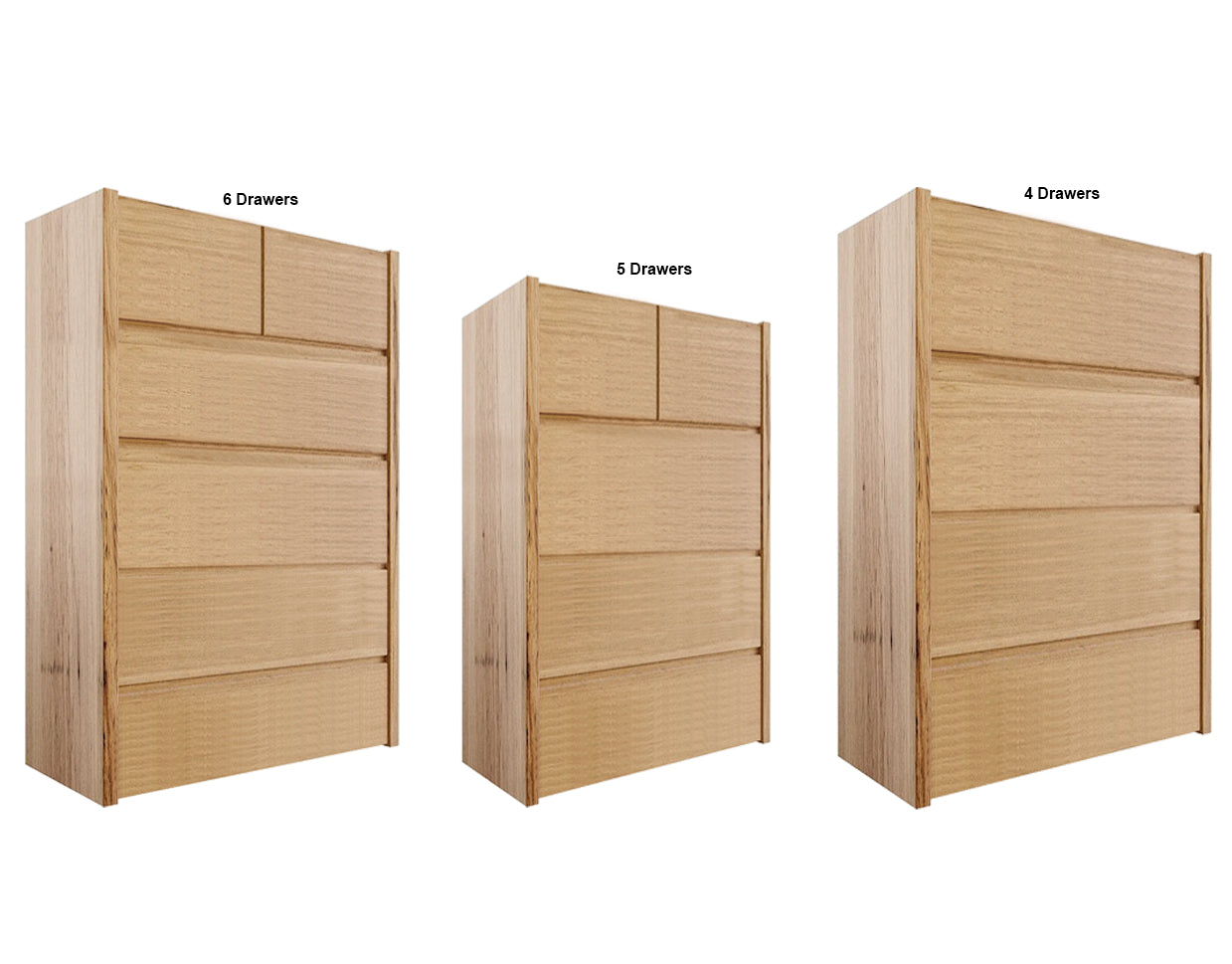 AVALON (AUSSIE MADE) TALLBOY COLLECTION - TASSIE OAK COMBINATION - ASSORTED STAINED COLOURS