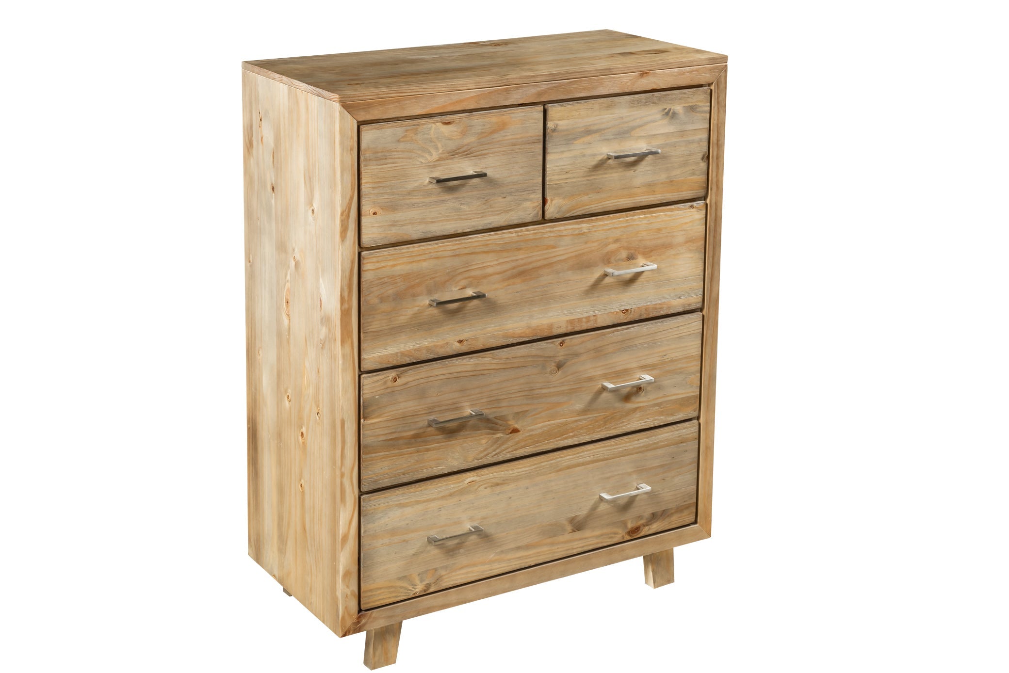 CARNIVAL 5 DRAWER TALLBOY (MODEL:3441) - 1000(H) x 950(W) - BRUSHED GREYWASH