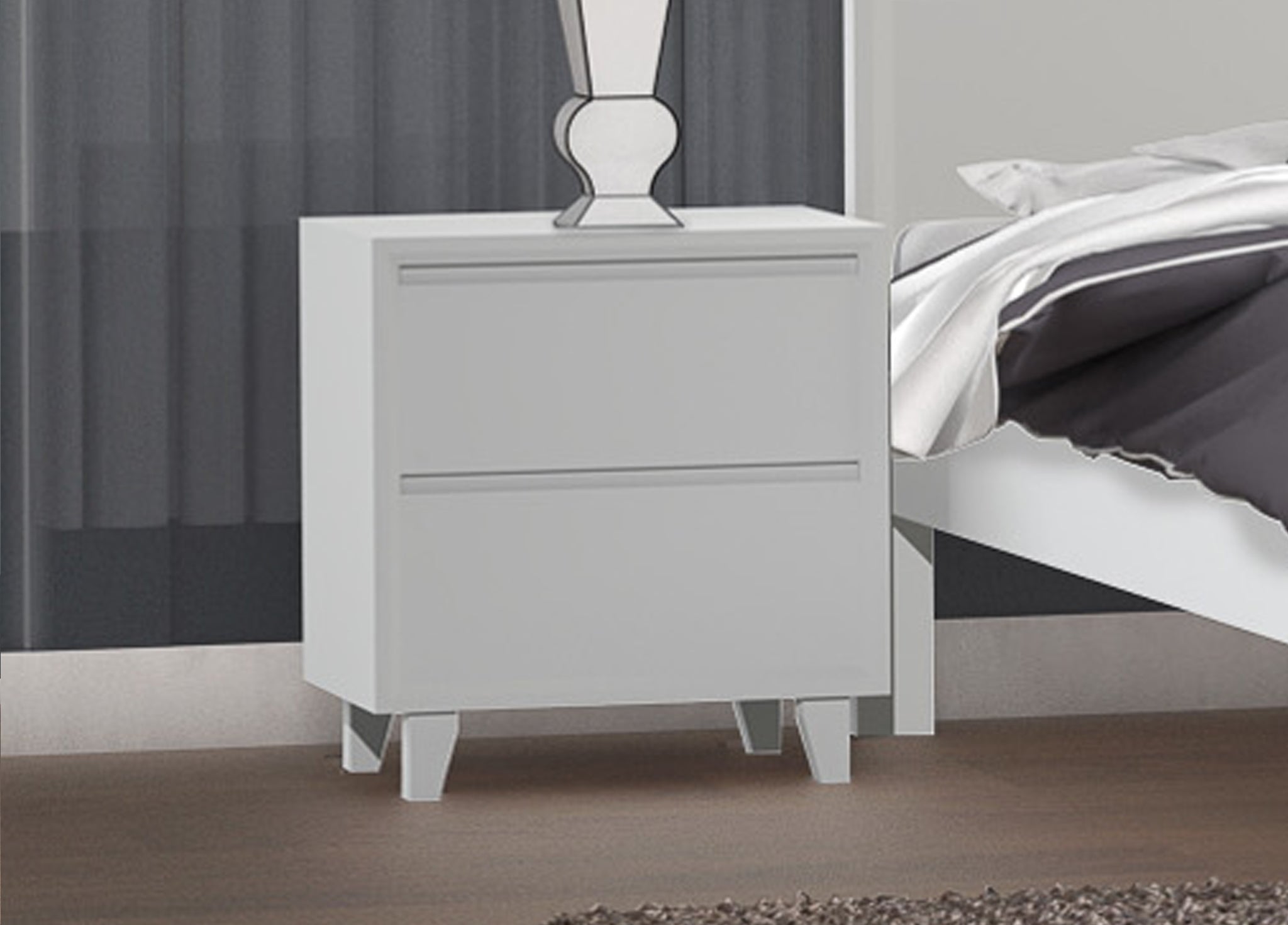 SWANWORTH (CUSTOM MADE) 2 DRAWER BEDSIDE TABLE - 550(H) x 550(W) x 400(D) - ASSORTED COLOURS