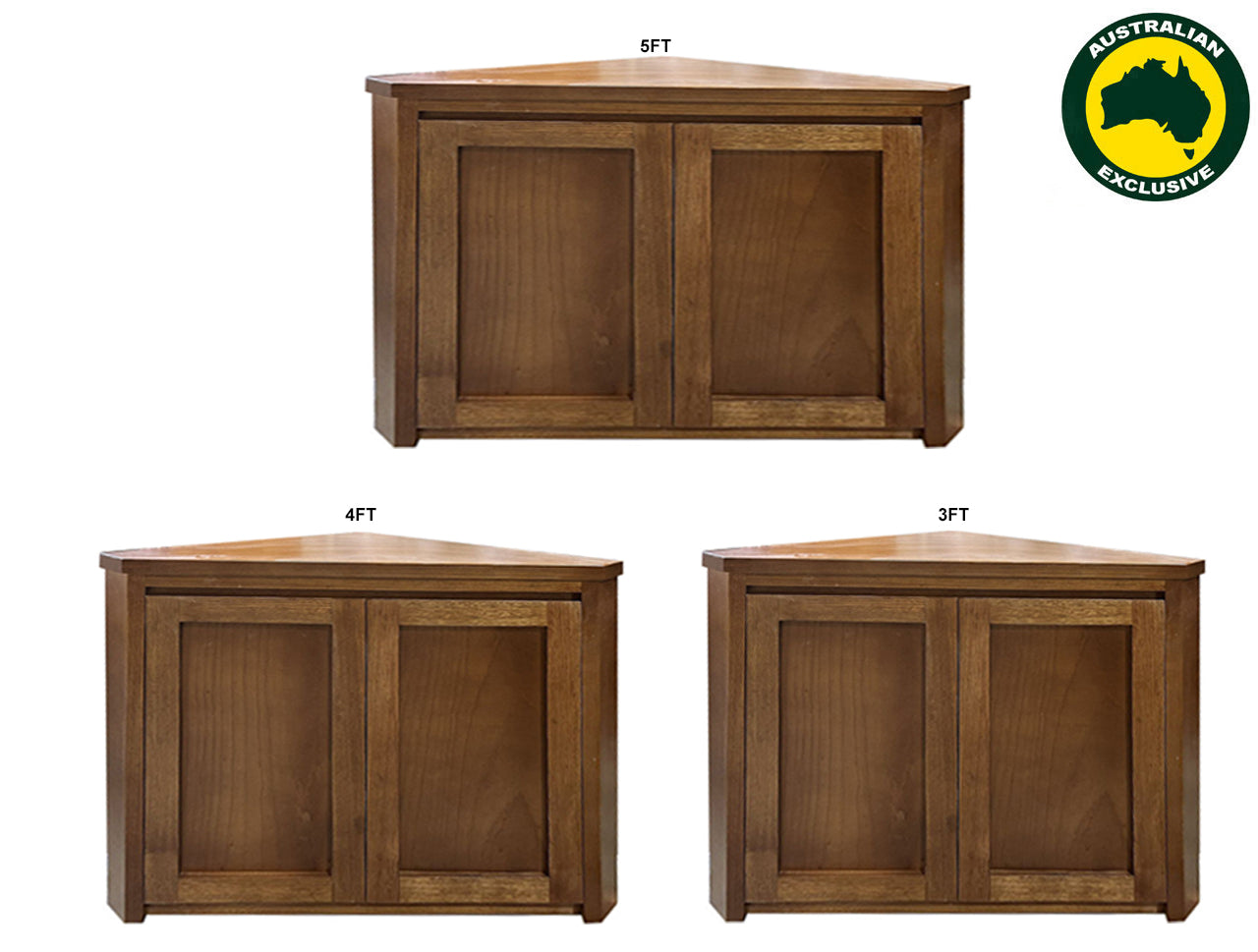 SOLANA (AUSSIE MADE) CORNER TV UNIT COLLECTION - TASSIE OAK COMBINATION - ASSORTED STAINED COLOURS - STARTING FROM $1199