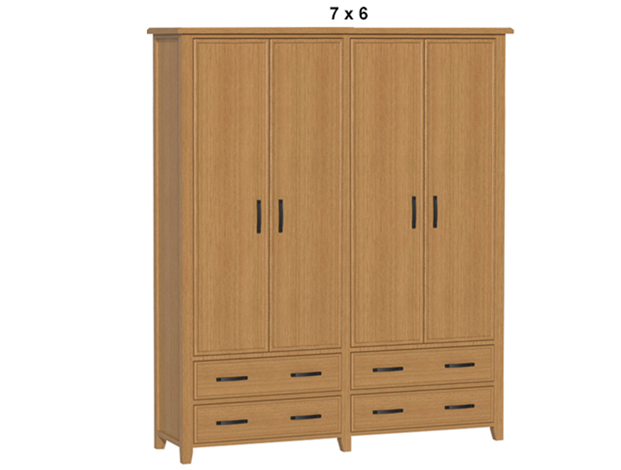 SYDNEYSIDE (AUSSIE MADE) 4 DOOR / 4 DRAWER WARDROBE ALL HANGING PIGEON PAIRED (3 SECTION) COLLECTION  - TASSIE OAK COMBINATION - ASSORTED COLOURS - STARTING FROM $3199