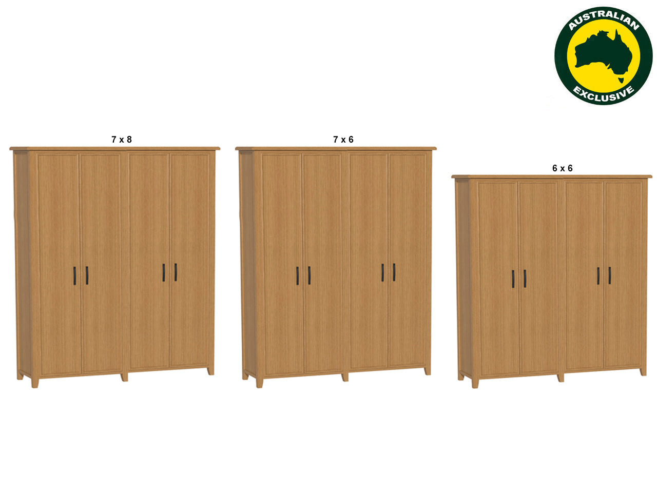 SYDNEYSIDE (AUSSIE MADE) PANTRY PIGEON PAIRED  COLLECTION - TASSIE OAK COMBINATION - ASSORTED STAINED COLOURS - STARTING FROM $3199