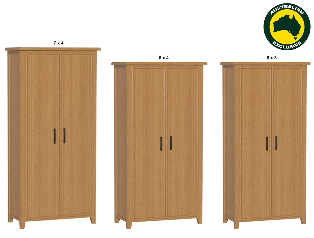 SYDNEYSIDE (AUSSIE MADE) PANTRY WITH PICTURE FRAME DOORS COLLECTION - TASSIE OAK COMBINATION - ASSORTED STAINED COLOURS - STARTING FROM $1499