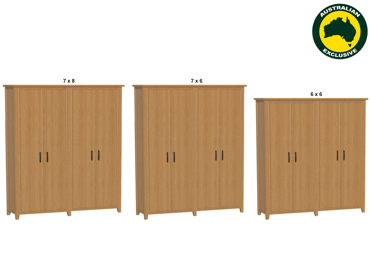 SYDNEYSIDE (AUSSIE MADE) PANTRY WITH PICTURE FRAME DOORS PIGEON PAIRED  COLLECTION - TASSIE OAK COMBINATION - ASSORTED STAINED COLOURS - STARTING FROM $1799