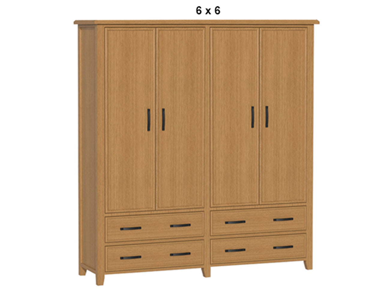 SYDNEYSIDE (AUSSIE MADE) 4 DOOR / 4 DRAWER WARDROBE ALL HANGING PIGEON PAIRED  COLLECTION - TASSIE OAK COMBINATION - ASSORTED STAINED COLOURS - STARTING FROM $3199