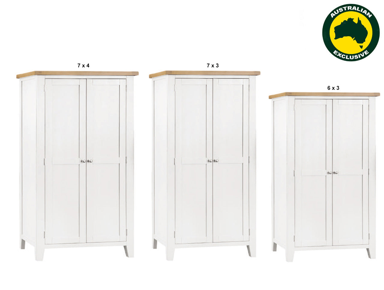 SPENCER (AUSSIE MADE) ALL HANGING WARDROBE WITH HAT RACK COLLECTION - ASSORTED PAINTED COLOURS - STARTING FROM $1199