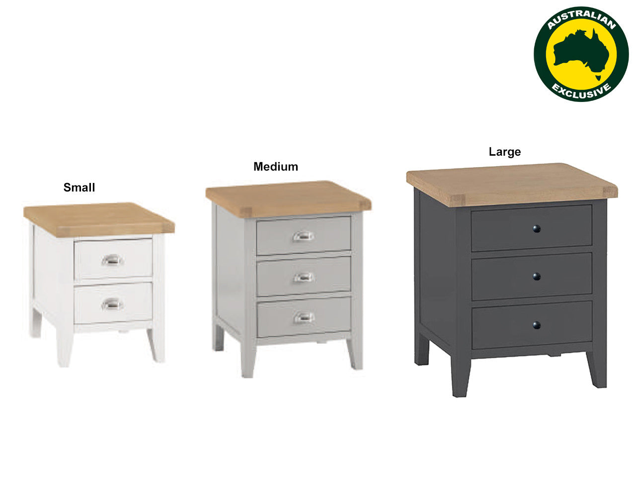 SPENCER (AUSSIE MADE) BEDSIDE TABLE COLLECTION - ASSORTED PAINTED COLOURS - STARTING FROM $399