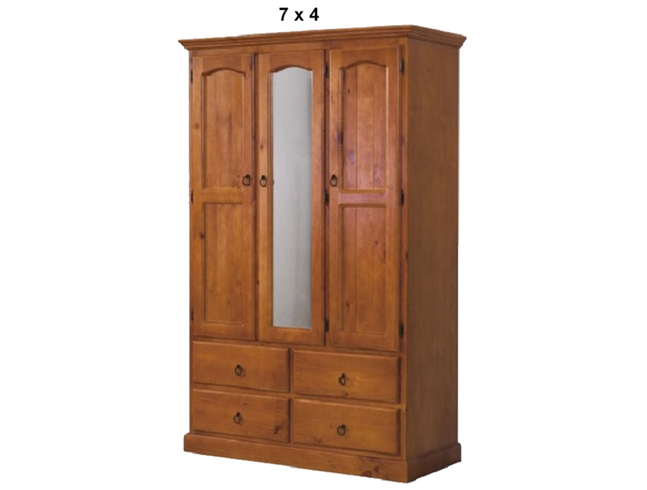 STENTOR (AUSSIE MADE) 3 DOOR / 4 DRAWER MIRROR WARDROBE COMBO (LHS OR RHS FACING) COLLECTION - ASSORTED STAINED COLOURS - STARTING FROM $1299
