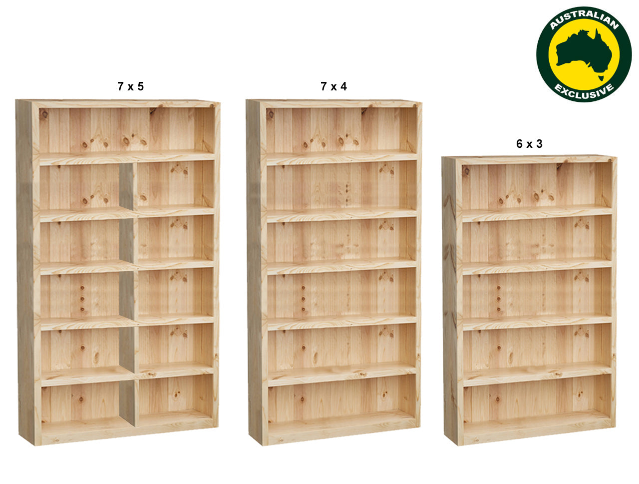 SUSAN (AUSSIE MADE) STANDARD HIGHLINE BOOKCASE WITH 40MM FACINGS COLLECTION - ASSORTED STAINED COLOURS - STARTING FROM $649