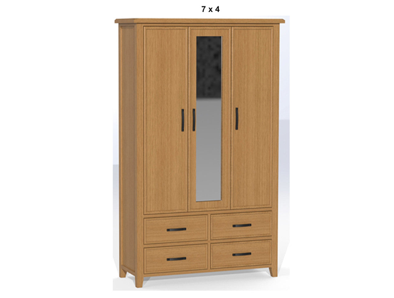 SYDNEYSIDE (AUSSIE MADE) 3 DOOR / 4 DRAWER MIRROR ROBE COLLECTION - ASSORTED STAINED COLOURS - STARTING FROM $1299