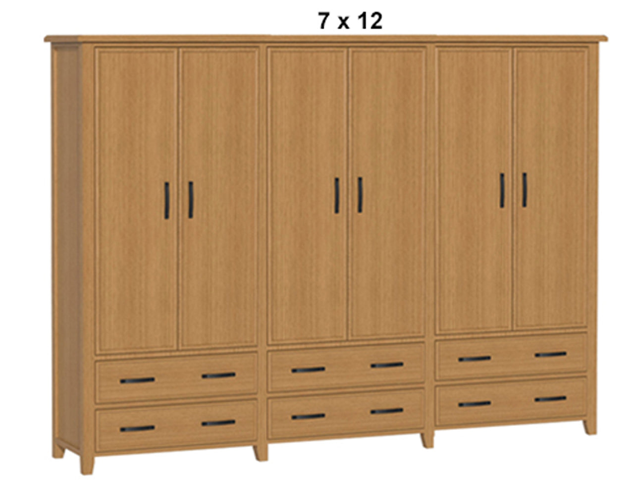 SYDNEYSIDE (AUSSIE MADE) 6 DOOR / 6 DRAWER WARDROBE WITH PICTURE FRAME DOORS (4 SECTIONS) COLLECTION - ASSORTED STAINED COLOURS - STARTING FROM $2399