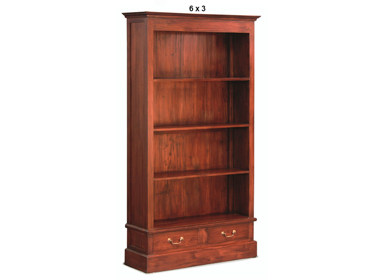 TASMANIA HARDWOOD BOOKCASE WITH 2 DRAWER COLLECTION - ASSORTED STAINED COLOURS - STARTING FROM $1049