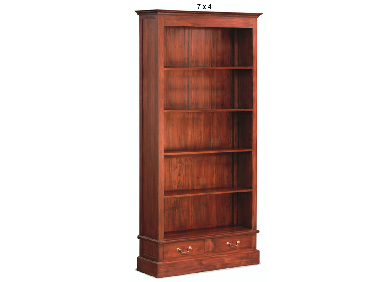 TASMANIA HARDWOOD BOOKCASE WITH 2 DRAWER COLLECTION - ASSORTED STAINED COLOURS - STARTING FROM $1049