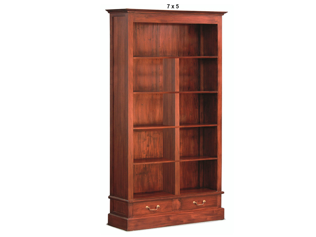 TASMANIA HARDWOOD BOOKCASE WITH 2 DRAWER COLLECTION - ASSORTED STAINED COLOURS - STARTING FROM $1049