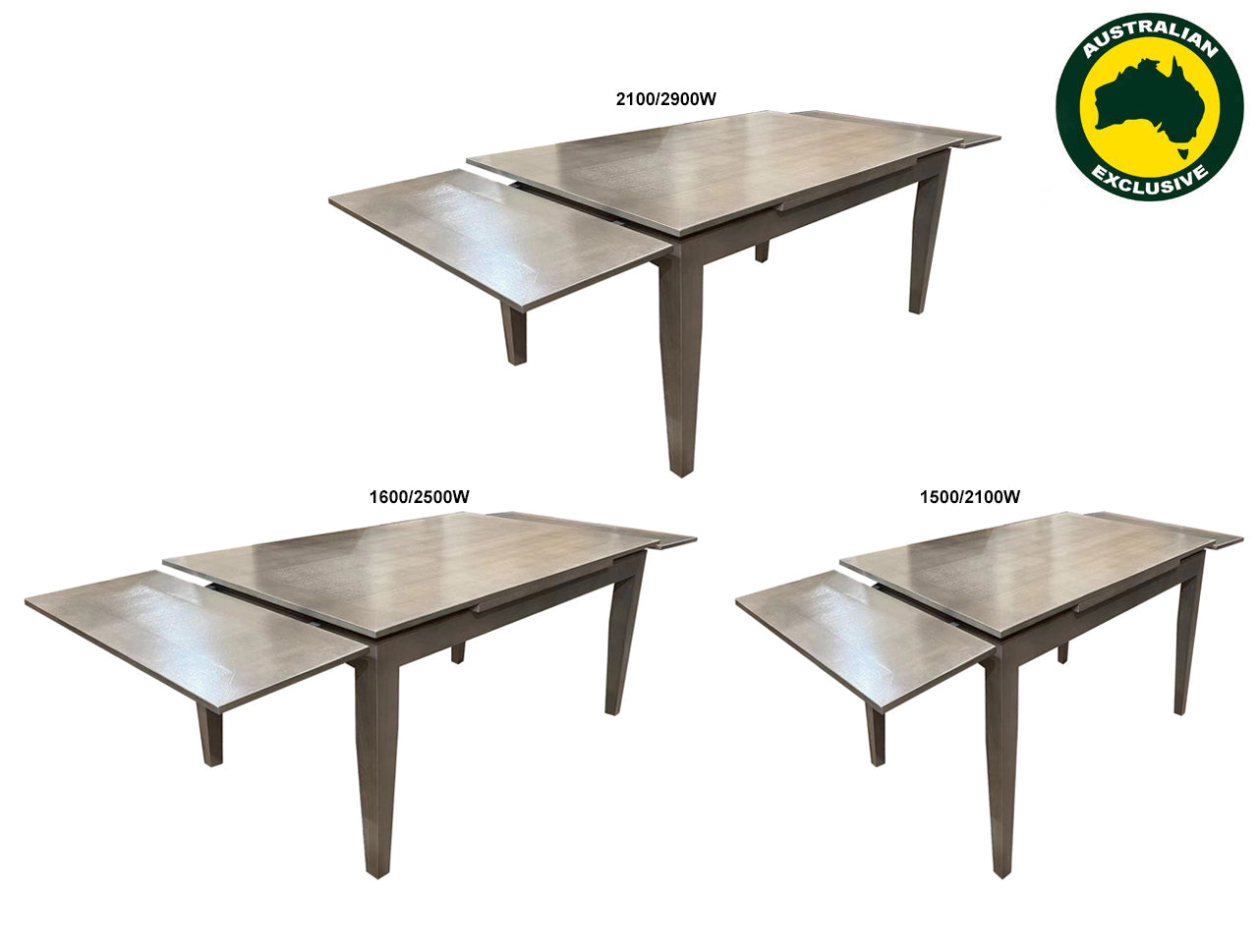 TOMMY (AUSSIE MADE) TWIN EXTENSION DINING TABLE COLLECTION - TASSIE OAK COMBINATION - ASSORTED STAINED COLOURS - STARTING FROM $2699