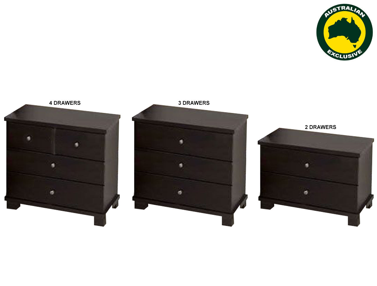 TANGO (AUSSIE MADE) BEDSIDE TABLE COLLECTION - ASSORTED STAINED COLOURS - STARTING FROM $399