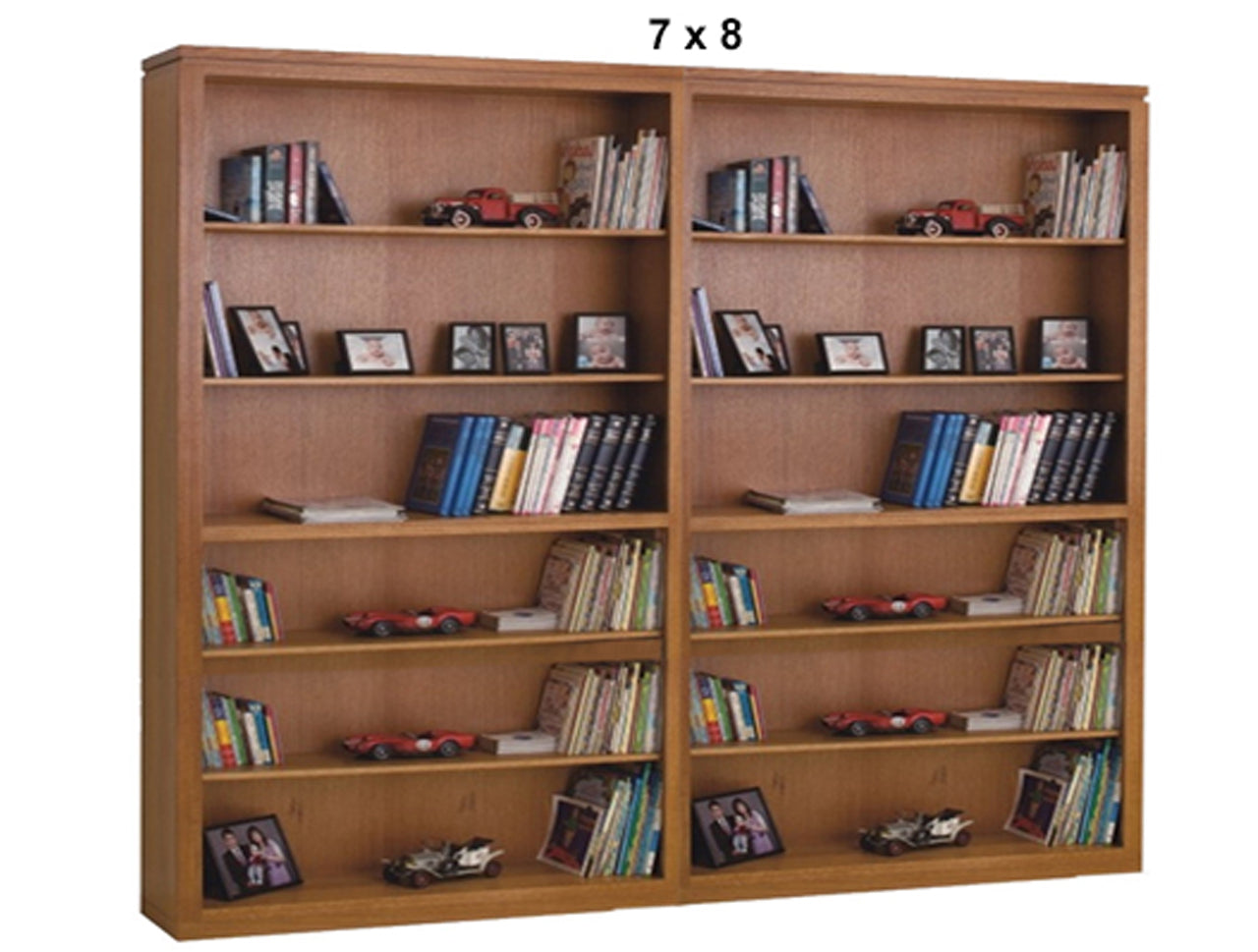 TINA (AUSSIE MADE) BOOKCASE WITH GROOVE TOP COLLECTION - TASSIE OAK COMBINATION - ASSORTED STAINED COLOURS - STARTING FROM $1999