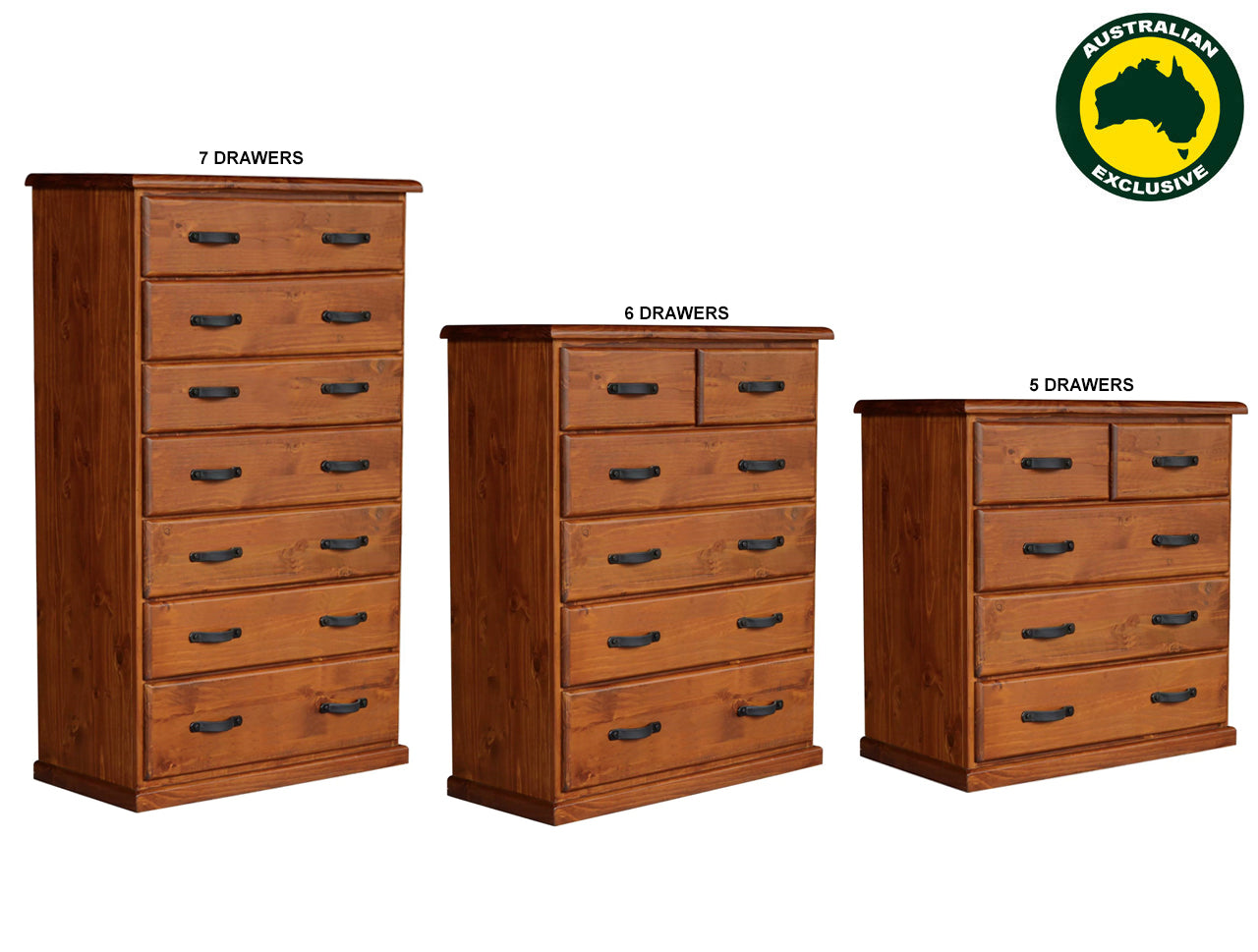 TOBAGGO (AUSSIE MADE) TALLBOY COLLECTION - ASSORTED STAINED COLOURS - STARTING FROM $799