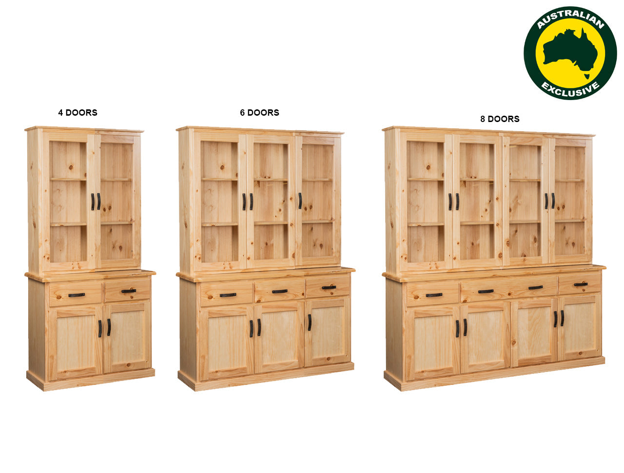 TOMMY (AUSSIE MADE) BUFFET AND HUTCH COLLECTION - ASSORTED STAINED COLOURS - STARTING FROM $1499