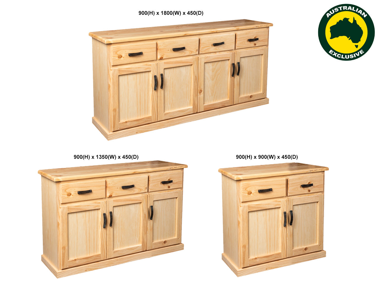 TOMMY (AUSSIE MADE) BUFFET COLLECTION - ASSORTED STAINED COLOURS - STARTING FROM $799