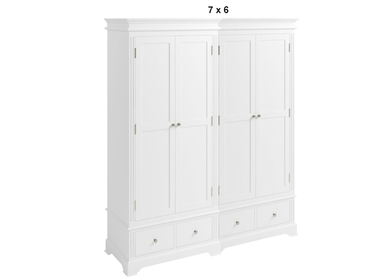 TORRIDGE (AUSSIE MADE) WARDROBE WITH 4 DOOR / 4 DRAWERS COLLECTION - ASSORTED PAINTED COLOURS - STARTING FROM $3299