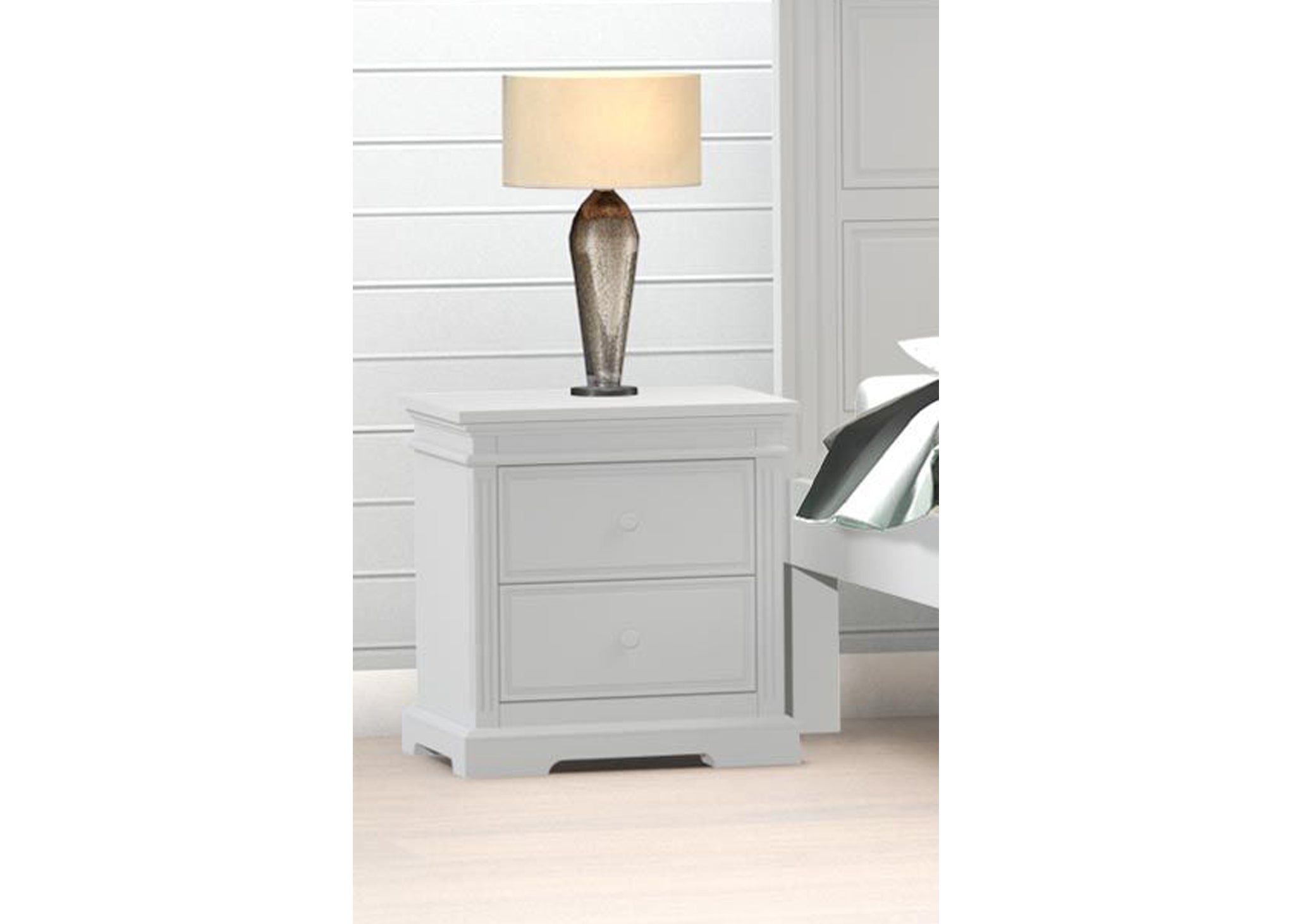 TUDOR (CUSTOM MADE) 2 DRAWER BEDSIDE TABLE - ASSORTED COLOURS