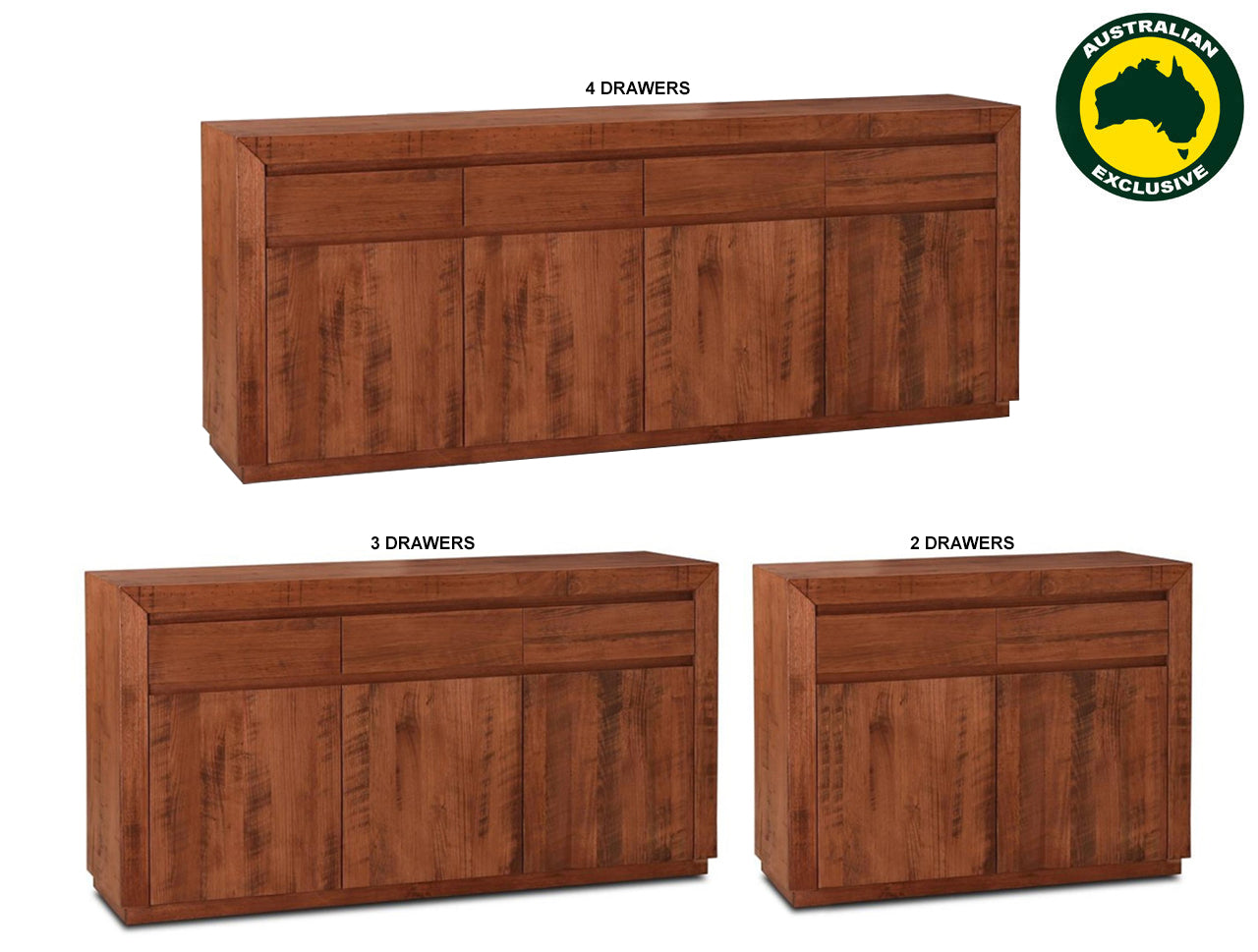 URBAN (AUSSIE MADE) BUFFET COLLECTION - TASSIE OAK COMBINATION - ASSORTED STAINED COLOURS - STARTING FROM $899