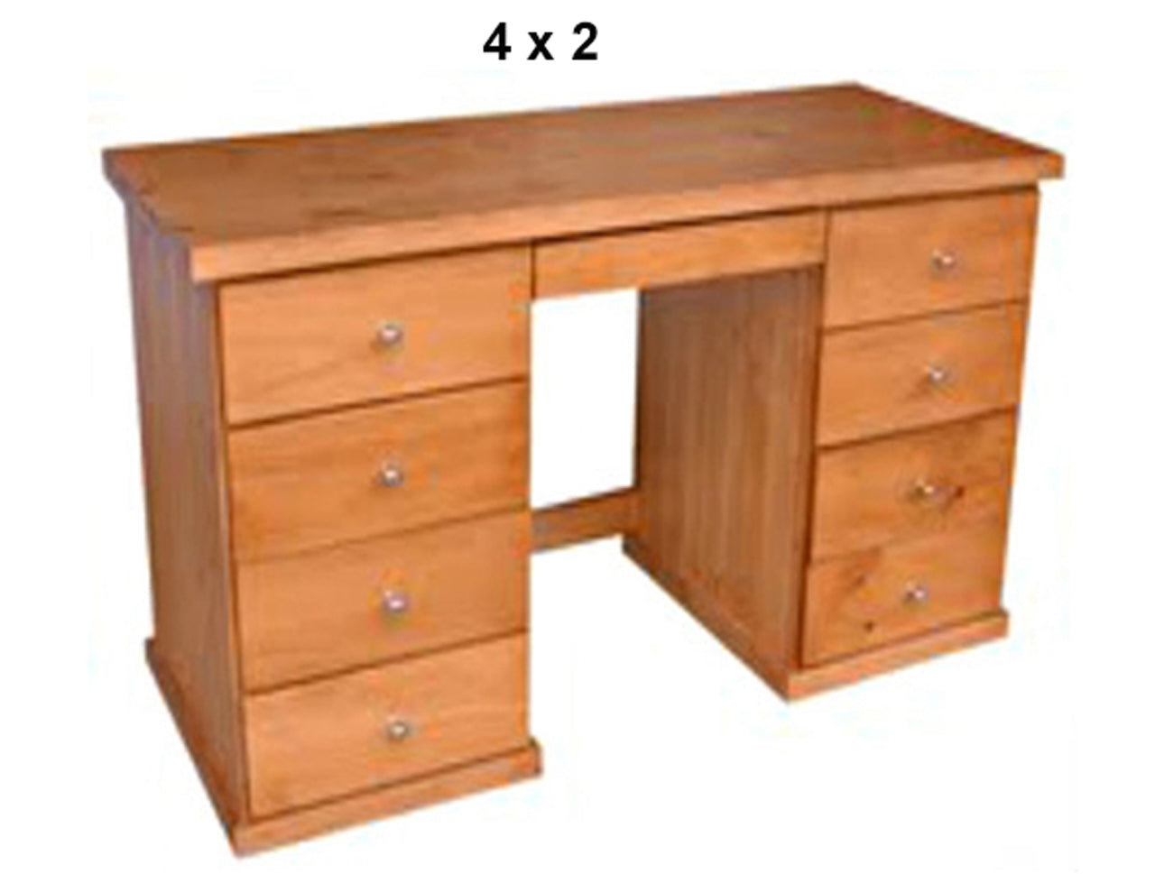 URBAN (AUSSIE MADE) THICK TOP TIMBER DESK (REVERSIBLE) WITH 9 DRAWERS - ASSORTED STAINED COLOURS - STARTING FROM $999
