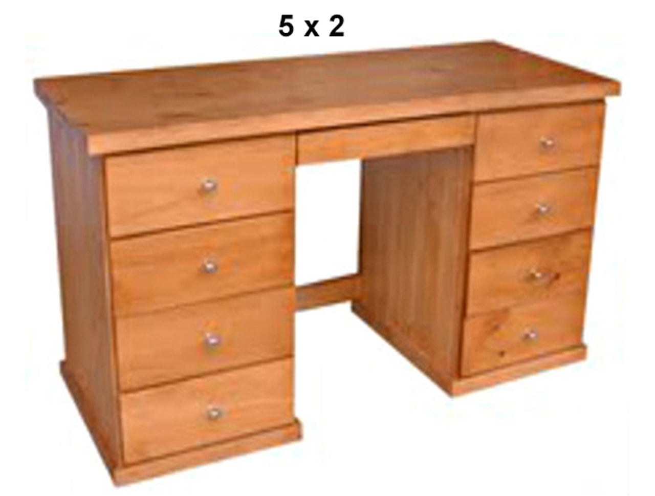URBAN (AUSSIE MADE) THICK TOP TIMBER DESK (REVERSIBLE) WITH 9 DRAWERS - ASSORTED STAINED COLOURS - STARTING FROM $999