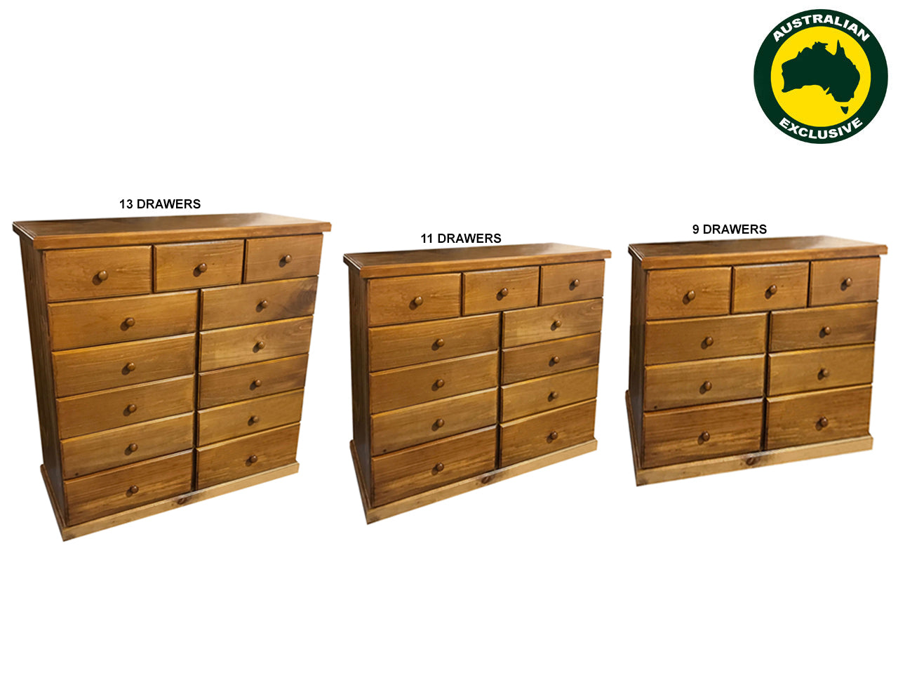 URBAN (AUSSIE MADE) LARGE FLAT TOP CHEST COLLECTION - ASSORTED STAINED COLOURS - STARTING FROM $1399