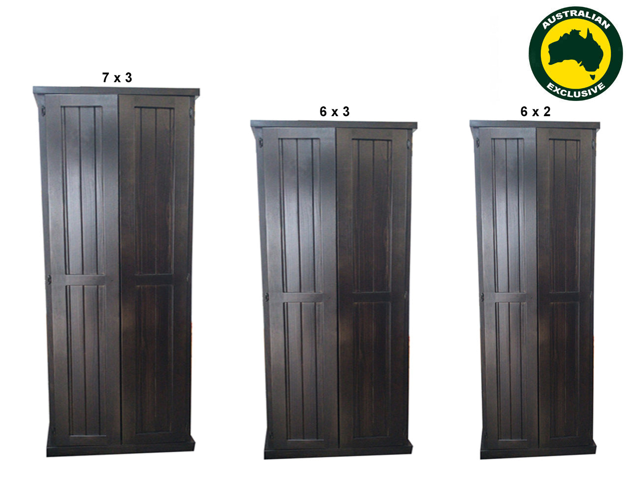 URBAN (AUSSIE MADE)  2 DOOR FLAT TOP PANTRY COLLECTION - ASSORTED STAINED COLOURS - STARTING FROM $799