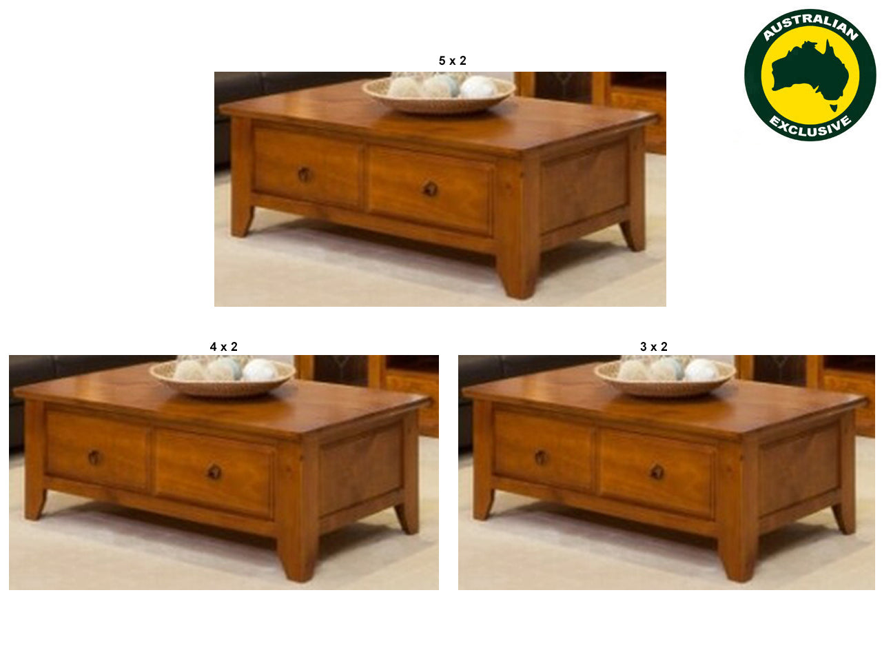 VERSACE (AUSSIE MADE) COFFEE TABLE COLLECTION - ASSORTED STAINED COLOURS - STARTING FROM $699