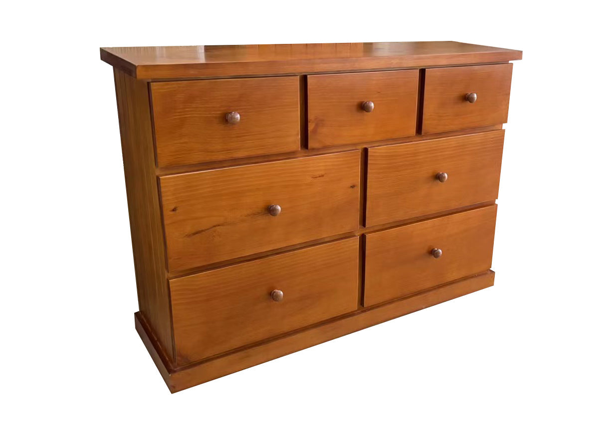 URBAN(AUSSIE MADE) FLAT TOP 7 DRAWERS TOP SPLIT LOWBOY CHEST - 1000(H) x 1400(W) - ASSORTED COLOURS