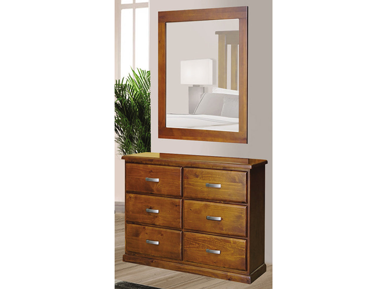 XAVIAN (AUSSIE MADE) 6 DRAWER DRESSING TABLE WITH DRAWERS - ASSORTED STAINED COLOURS