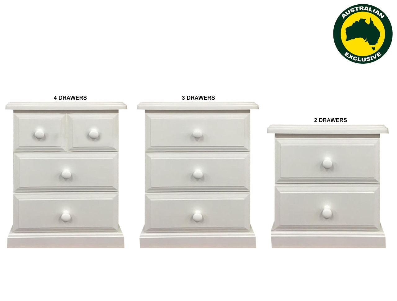 YORK (AUSSIE MADE) BEDSIDE TABLE COLLECTION - ASSORTED PAINTED COLOURS - STARTING FROM $399