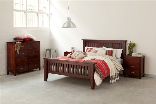 DAKOTA (II) DOUBLE OR QUEEN 4 PIECE TALLBOY BEDROOM SUITE WITH 9 DRAWER TALLBOY (MODEL - 4-5-22-15-14-16-15-18-19) - CHESTNUT OR WALNUT