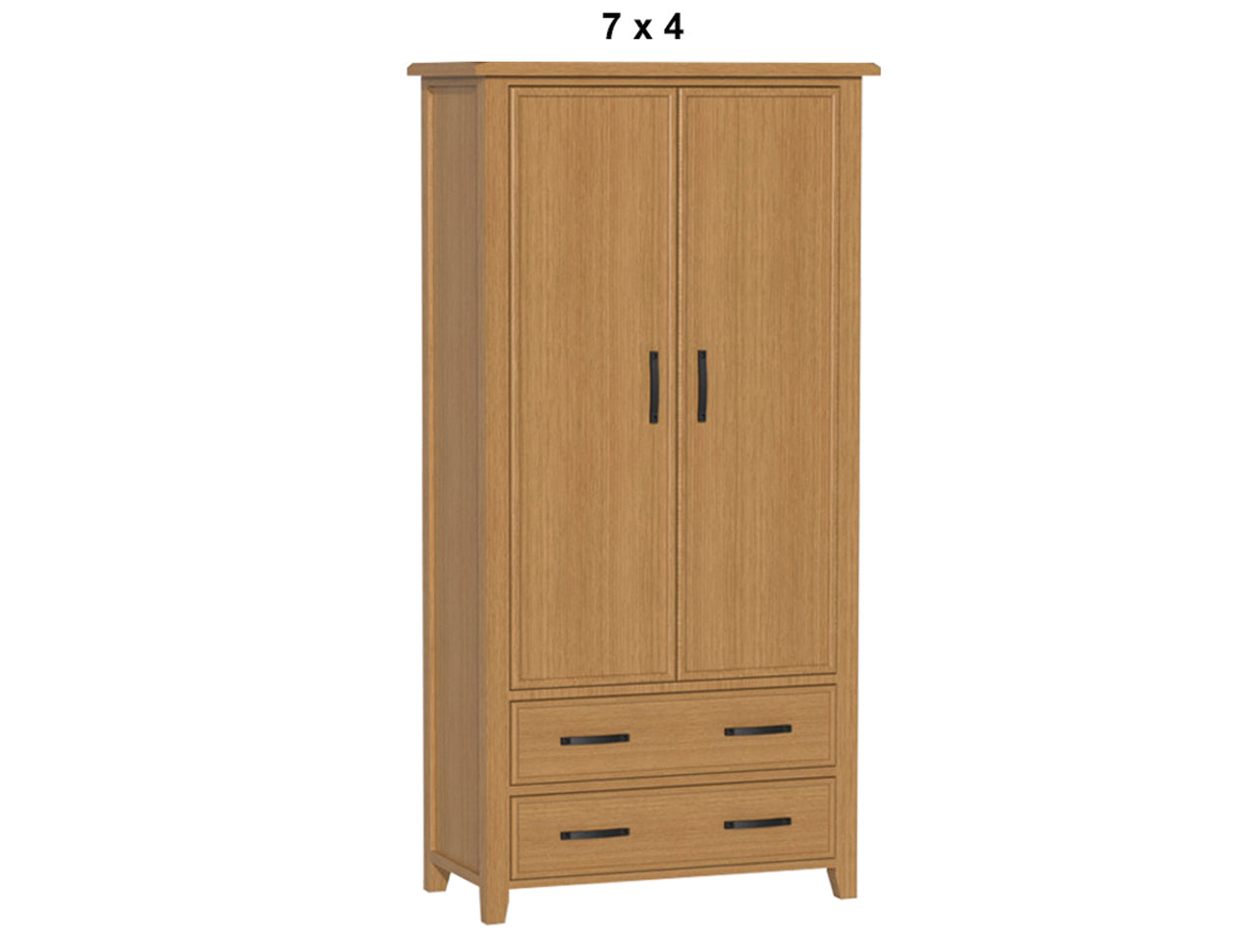 SYDNEYSIDE (AUSSIE MADE) 2 DOOR / 2 DRAWER WARDROBE COLLECTION - TASSIE OAK COMBINATION - ASSORTED STAINED COLOURS - STARTING FROM $1599